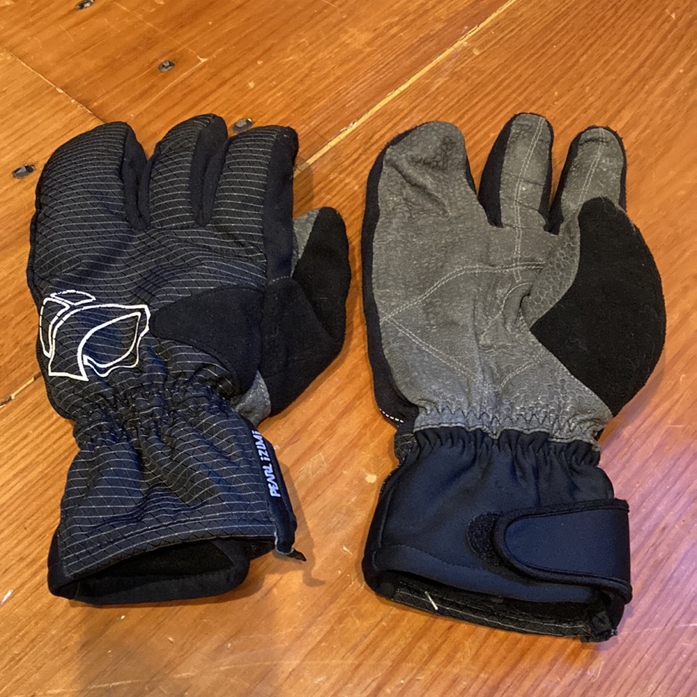 PEARL IZUMI XL Black Fall/Winter 4-Finger Cycling Gloves Mittens Fleece Liner